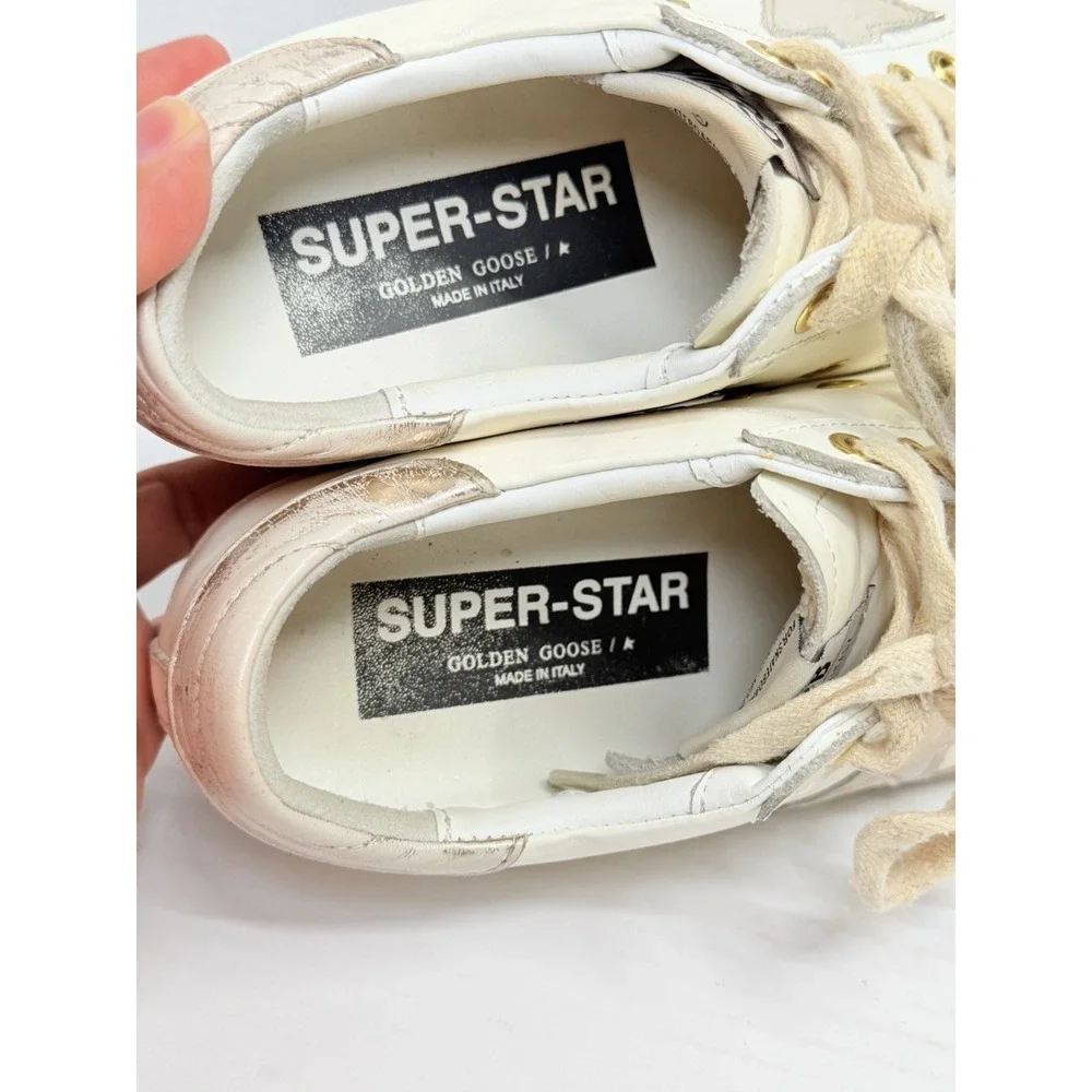 Golden Goose GGDB Superstar Private Ed White Gold Star US 9 EU 39 Low Leather